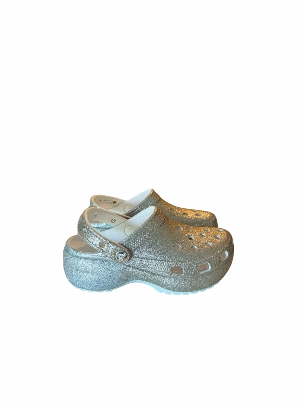 Crocs Classic Platform Glitter Ombre Clogs-Big Girls Size 5